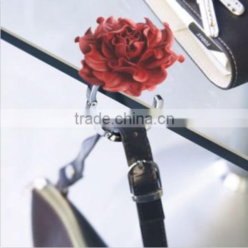 2 in 1 Bag Hanger Hook + Bag Charm | Flower Purse Pendant & Handbag Holder 3.5"