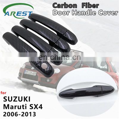 for Suzuki Maruti SX4 Fiat Sedici 2006 2007 2008 2009 2010 2011 2012 2013 Carbon Fiber Door Handle Cover Catch Trim Accessories