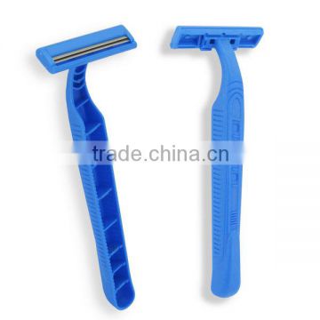 D211 economic twin blade blue plastic handle disposable razor