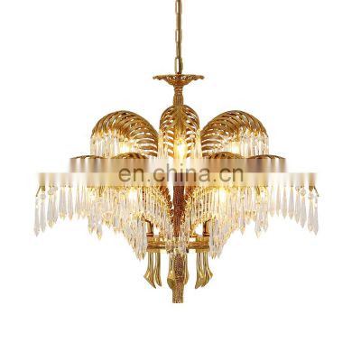 Golden Luxury Crystal Chandelier For Indoor Modern K9 Led Crystal Chandelier