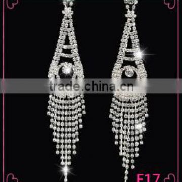 Wholesale fashion Rhinestone Bridal Earrings With tassels Stud Earring