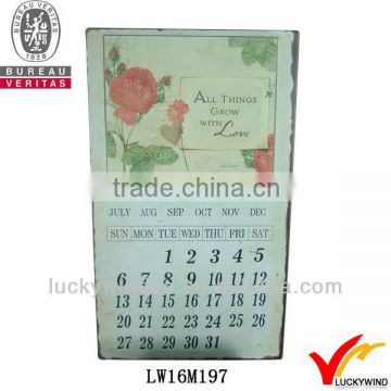 antique shabby chic flower calendar decoration
