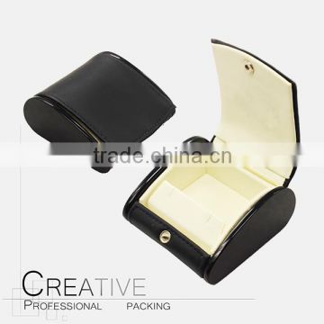 Custom logo black leather jewelry box