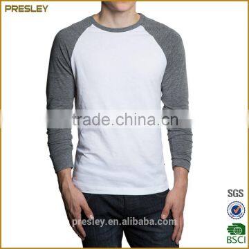 simple design high quality man t-shirt single jersey 160gsm with longsleeve O-neck t shirts