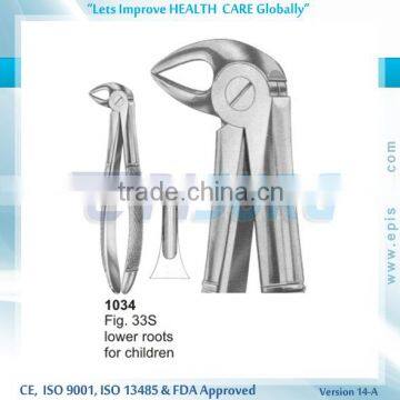 Extraction Forceps lower roots for children, Fig 33S, Periodontal Oral Surgery