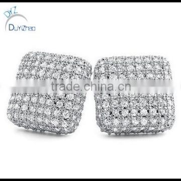 sterling silver cz earrings screw back micro paved