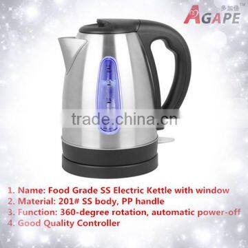 1800W 1.7L Electric Stainless Steel Water Kettle Luxury Food Grade Rapid Heating WithTransparent Water Level Gauge AEK-836C