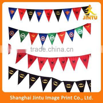 2016 promotional custom logo imprint jute flag banner