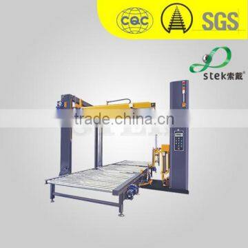 WM303A Fully Auto Conveyorized Pallet Wrapper + Top Sheet Dispenser