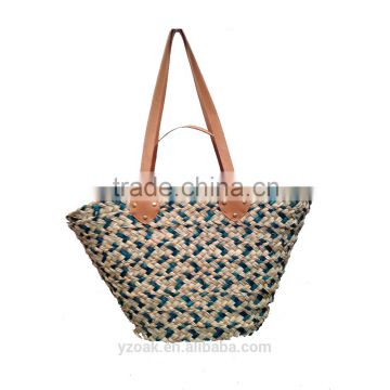 natural straw summer beach shoulder bag for fashion lady
