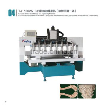 cnc router 4d 4 axis 6/8/12heads rotary servo