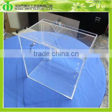 High Polished Transparent Donation Boxes/Clear Plastic Donation Box/Clear Donation Box