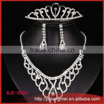 Fashion lady's tiara necklace & earring set online shopping site