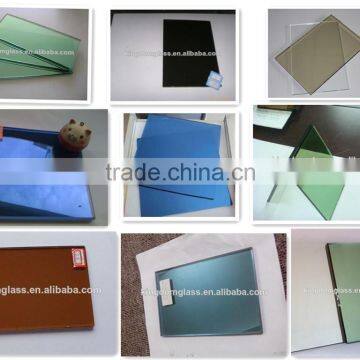 8mm blue &bronze& green reflective glass price with BV & ISO for buliding glass