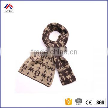 Male Plaid Cotton Knitted Winter Scarf