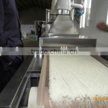 Tunnel continuous microwave conveyor machine for drying and sterilizing wheat germ