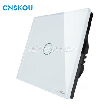 2017 New design Cnskou Smart Home 1gang1way Glass Panel Touch Light Switch