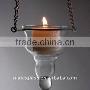 spacial shape cheap price hanging glass candle holder