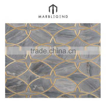 art stylish marble inlay metal flooring design mosaic