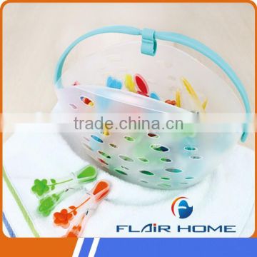 low price stable quality hold all kinds of small sundries Clothes Pegs with Plastic Basket