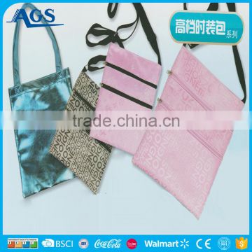 Double zippers rectangular long strip sling bag for girls