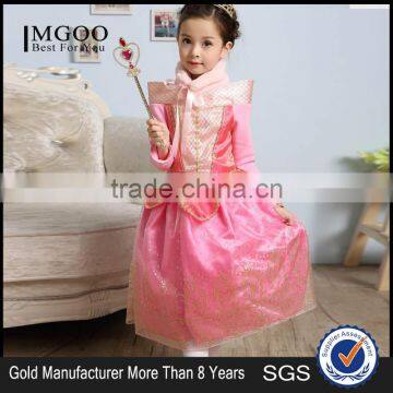 MGOO Wholesale Stock 2016 New Style Pink Winter Girl Dress Sleep Beauty Furry Infant Fairy With Magic Sticks