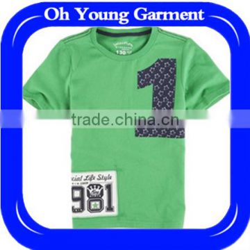 SOFT BREATHABLE CHILDREN'S APPLIQUE T-SHIRT ECO-FRIENDLY FABRIC BOYS THICKEN T-SHIRT BEST SELL GOOD DESIGN PATCHWORK T-SHIRT
