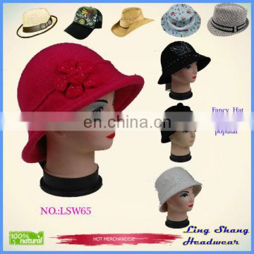 LSW65 Hot New Winter Fancy Hat 100% pure women fedora ladies custom cycling cap