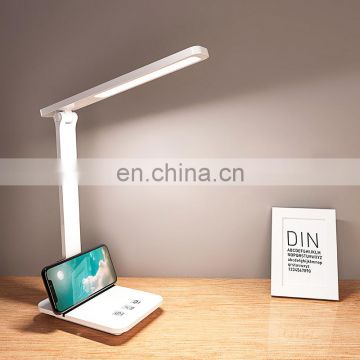 Foldable smart eye-friendly 3 color temperature led table dimmable Office light desk lamp with usb charging port
