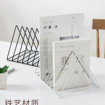 Bookends Top-rated Nordic Style Shaped Wire Cheap Metal Stand Book Holder Bookends For Shelves