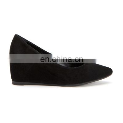 Black color ladies fancy high quality handmade design high wedges pointed toe heels women sandals shoes