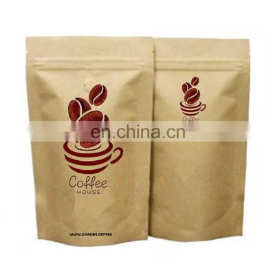 Alibaba China Food Coffee Packaging 250g 500g Cheap Customize Printing Patent Brown Kraft Paper Bag with Zip Lock