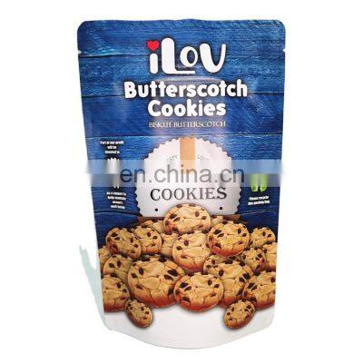 Flexible packaging foil printing baking food snacks pack biscuit food packaging stand up pouch