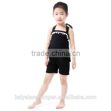 Wholesale New toddler black matching clothes set summer childrens outfit holiday girl clothing baby girl halter top designer