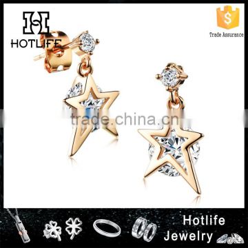 2016 latest design earrings woman jewelry stardust gold earring for young girls                        
                                                Quality Choice