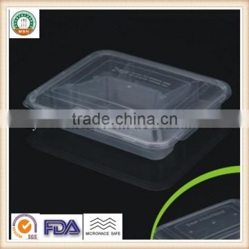 800ML PP Disposable Plastic Four Compartments Food storage Container SGS/FDA Appoval Microwave Oven safe