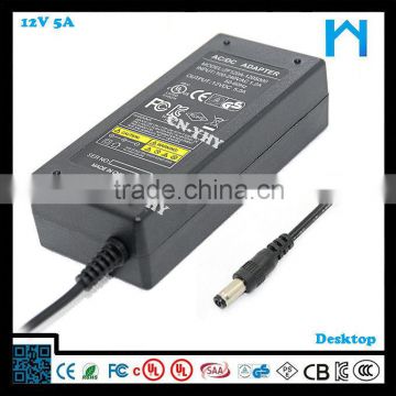 kc certification 12v 5a ac dc adapter american type 60w factory led driver ac dc adapter
