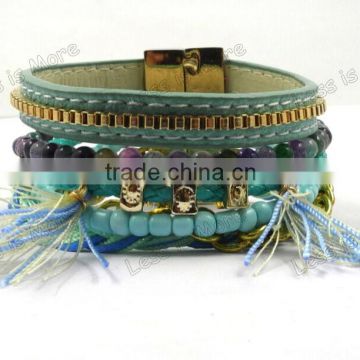 Turquoise tassels charm bracelets miracle beads