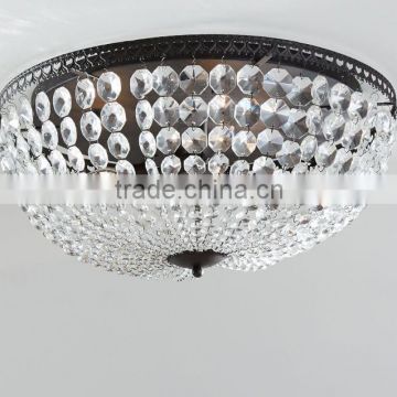 12.10-8 Draped with faceted glass crystals OVERSIZED FLUSHMOUNT evokes the lighting in grand hotel ballrooms