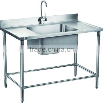 Catering equipment of Restaurant Used Free-standing Heavy-duty Commercial Stainless Steel Kitchen Sink with Drainboard GR-306