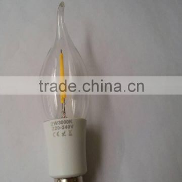 new product 2w e14 200lm led filament candle bulb