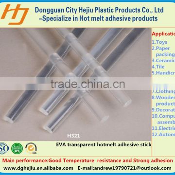 Transparent Ethylene Vinyl acetate(EVA) hot melt adhesive glue stick for edge banding/wood