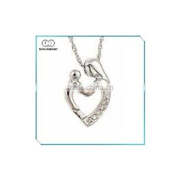 925 Silver Mother and Child Heart-shaped pendant