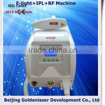 2013 laser tattoo removal slimming machine cavitation E-light+IPL+RF machine ion spray steamer beauty machine