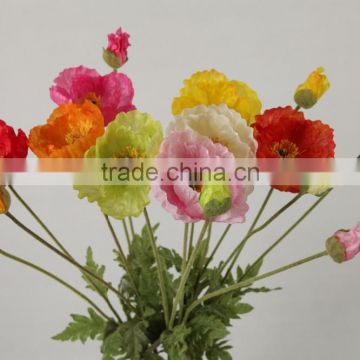 variegate wholesale silk flowers iceland poppy for home decoration