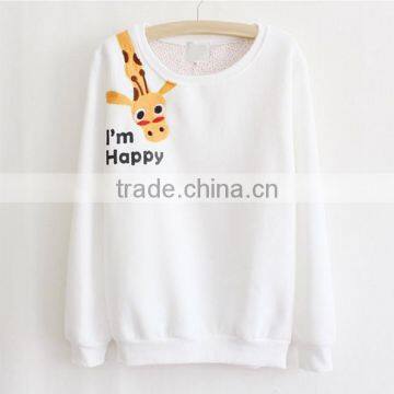 2014 Autumn Cartoon Giraffe Thick Cotton Crew neck Long Sleeve Keep warm Sweatshirts Factory