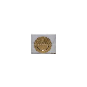 13-inch gold foil plastic round charger plate