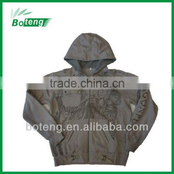 Men's hoody fleece jacket with EMB and print