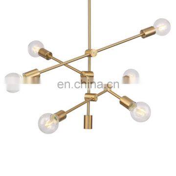 Vintage gold metal lamp led glass pendant light