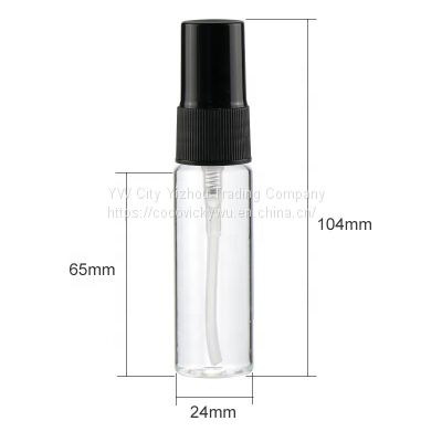10ml 15ml 25ml transparent portable PET spray fine mist bottle with spray pump